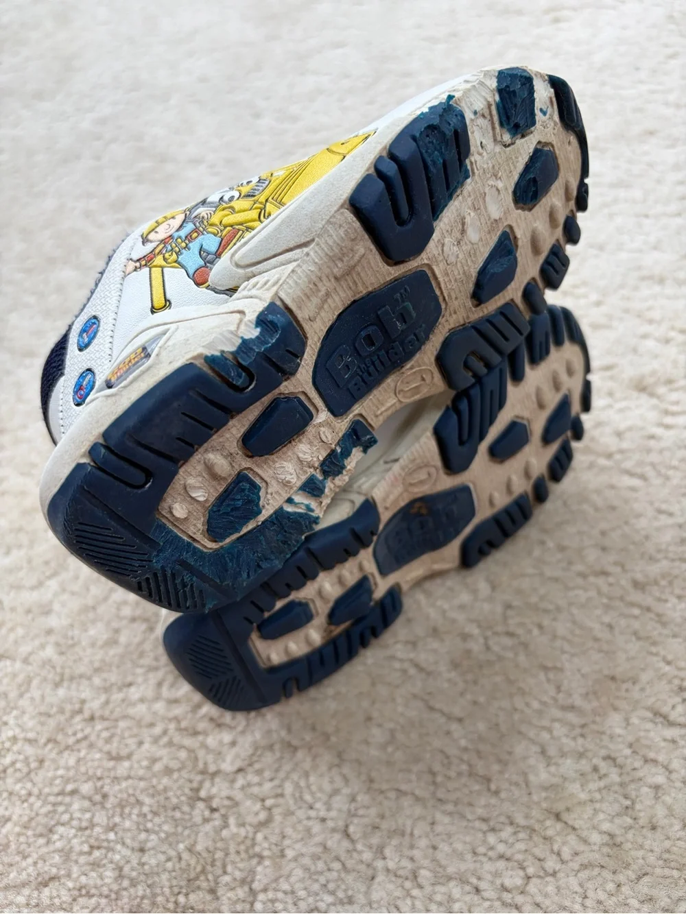 Vintage Y2K Bob The Builder Toddler Size 7 Kids Character Zip Sneakers Shoe 2002